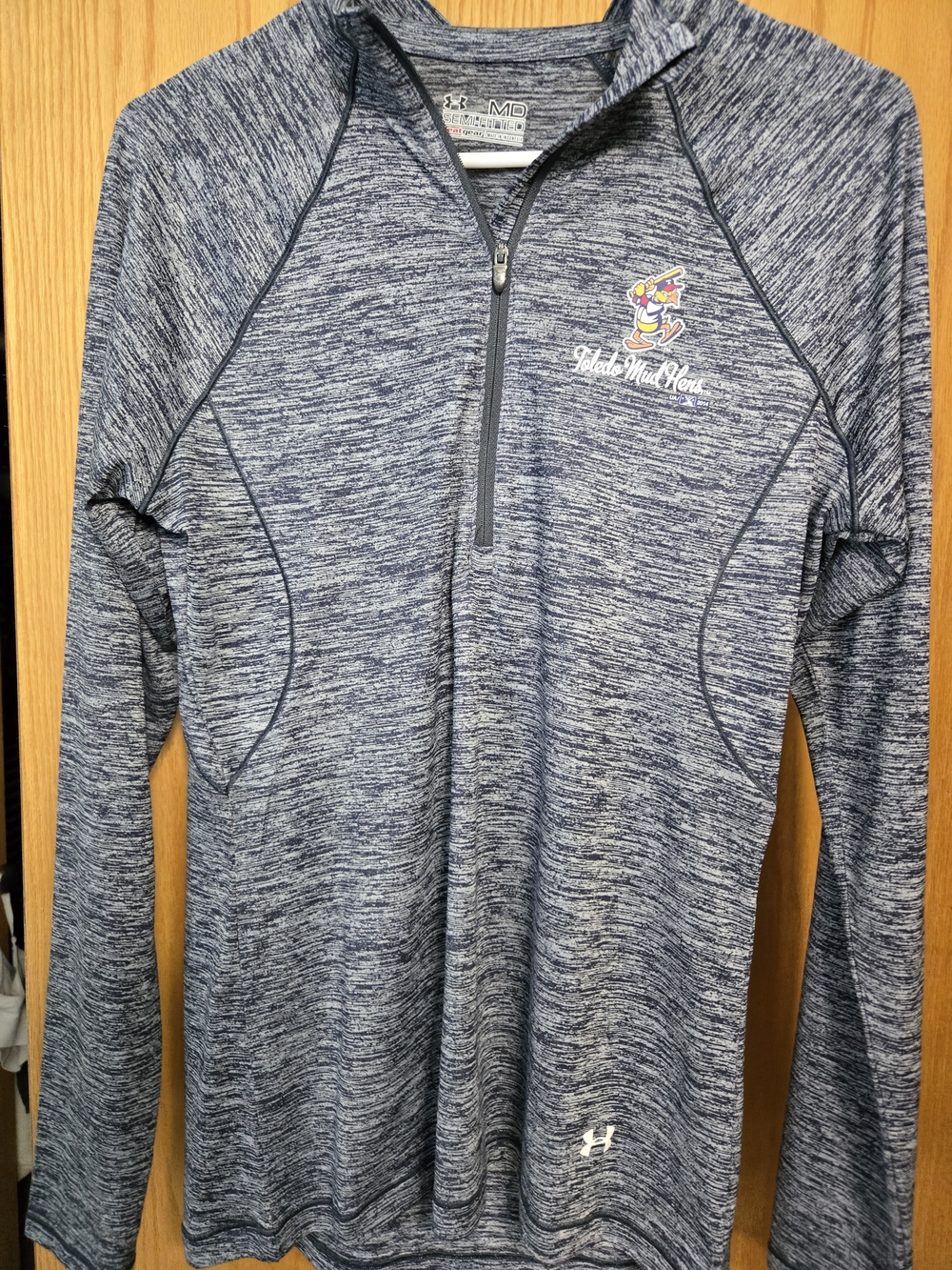 Under Armour Navy Heathered Quarter-Zip Toledo Mud Hens Pullover